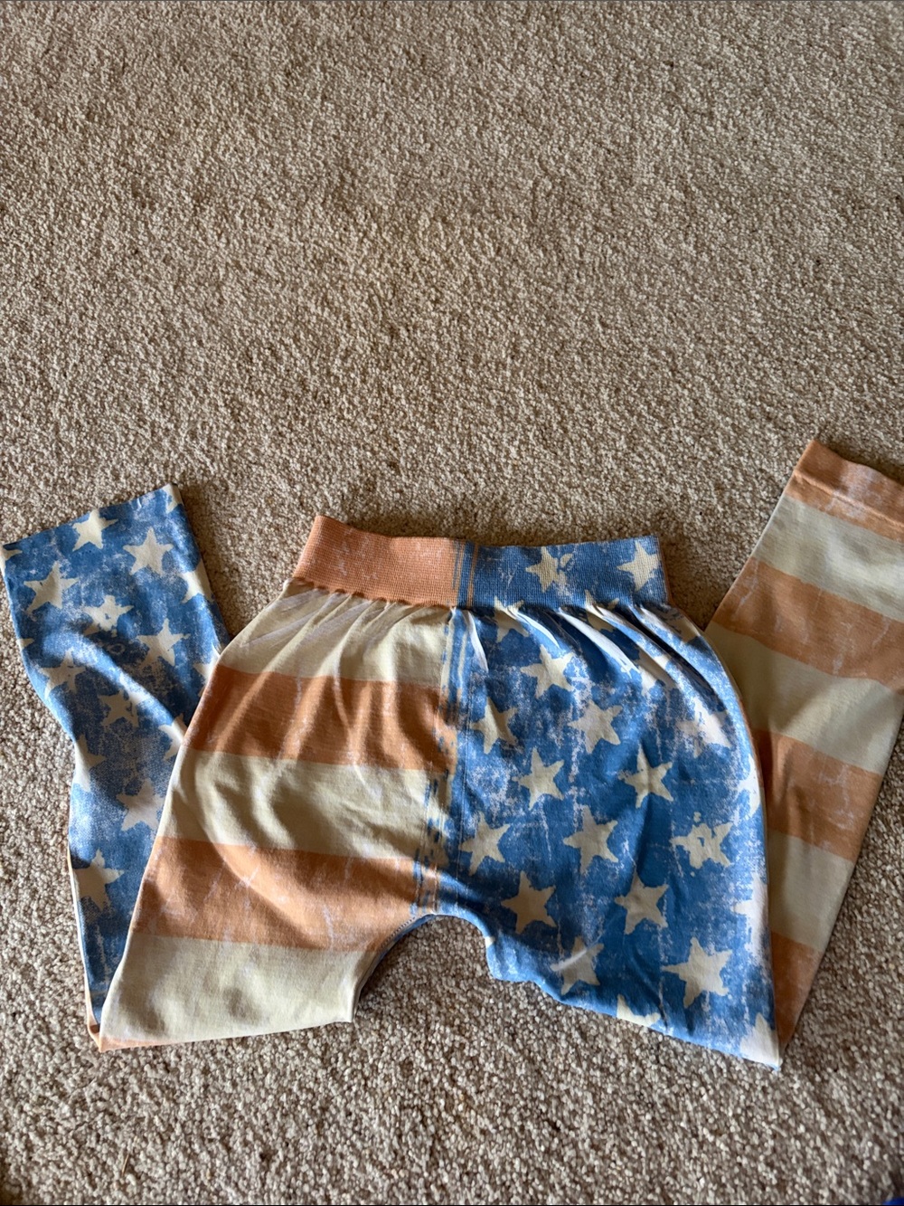 Stars & Stripes flag capri Leggings